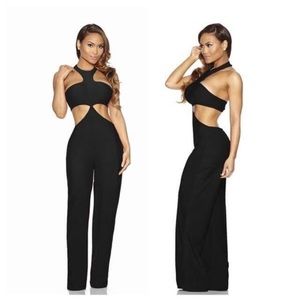 NWOT Sexy Cut-out Black Jumpsuit - Small   .